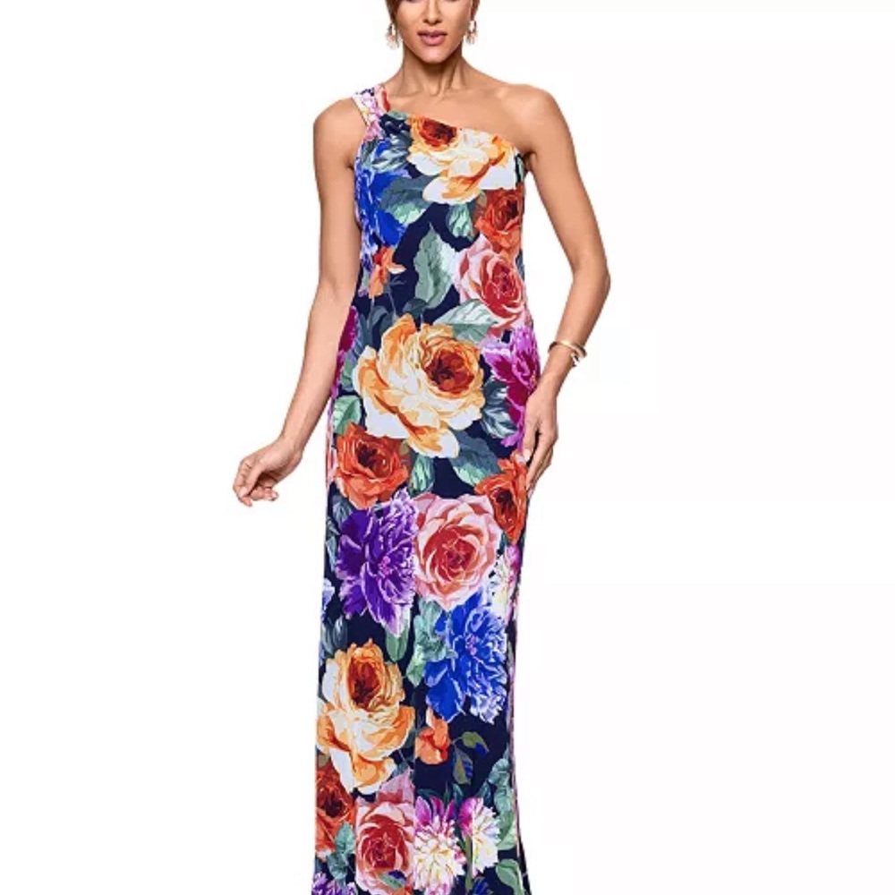 XSCAPE
Women's One-Shoulder Floral Chiffon Dress